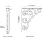 Ekena Millwork Tristan Wrought Iron Bracket, (Single center brace), Antiqued Silver 1 1/2"W x 10"D x 12"H BKTM01X10X12STNASV - alternate 4